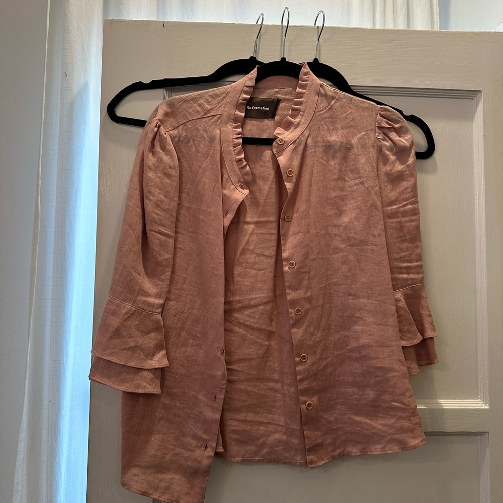 Reformation Ruffle Blouse